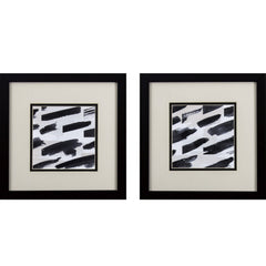 Set of Two Black and Grey Abstract Watercolor Wall Art