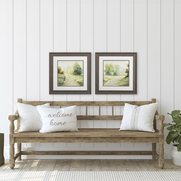 Set of Two Green Walkway Watercolor Wall Art