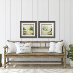 Set of Two Green Walkway Watercolor Wall Art