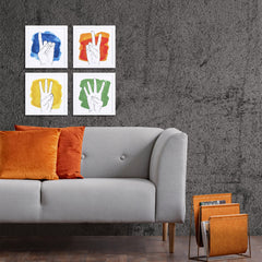Set of Four Countdown with Hands Watercolor Wall Art