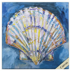 Colorful Watercolor Scallop Seashell Canvas Wall Art