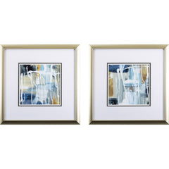 Set of Two Abstract White Splatters 1 Wall Art