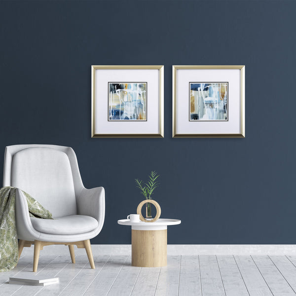 Set of Two Abstract White Splatters 1 Wall Art