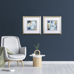 Set of Two Abstract White Splatters 1 Wall Art