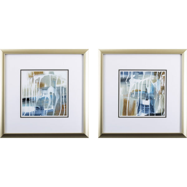 Set of Two Abstract White Splatters 2 Wall Art