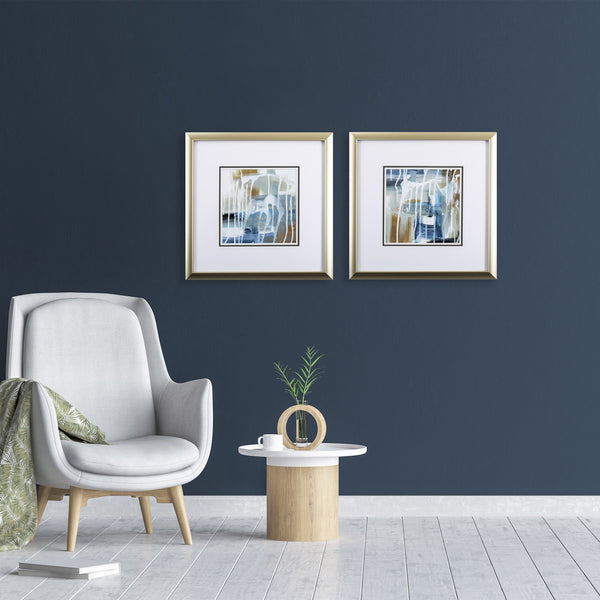 Set of Two Abstract White Splatters 2 Wall Art