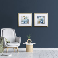 Set of Two Abstract White Splatters 2 Wall Art