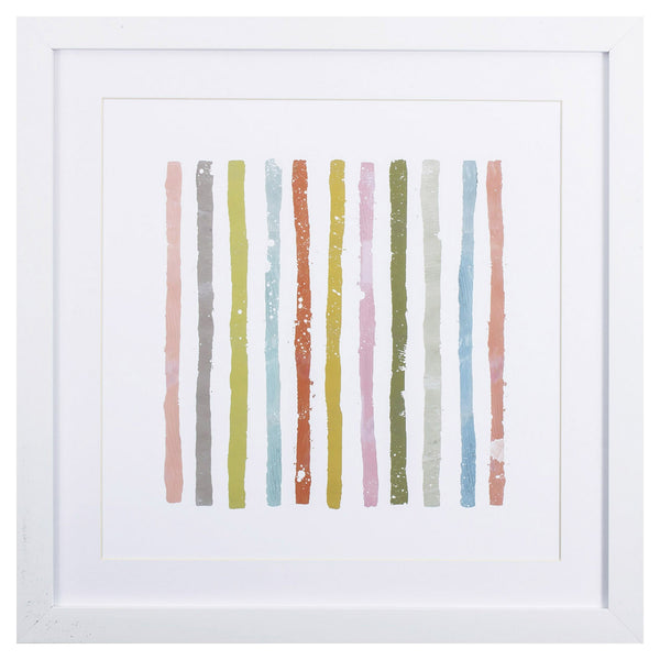 Fun Distressed and Colorful Vertical Lines Wall Art