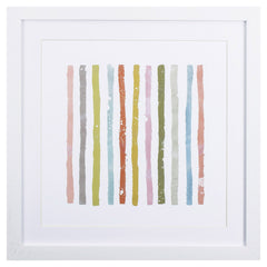 Fun Distressed and Colorful Vertical Lines Wall Art