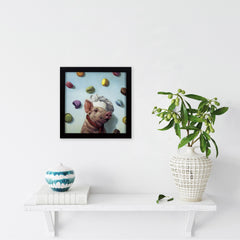 Quirky French Macaron Piggy Textured Wall Art