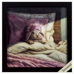 Quirky Bed Hare Don't Care Textured Wall Art