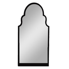 Black Boho Tall Scalloped Wall Mirror