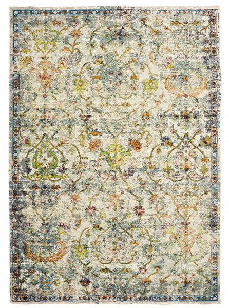 8' x 10' Beige Abstract Garden Area Rug