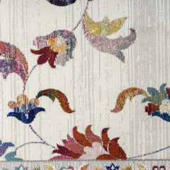 5' x 8' Ivory Jacobean Pattern Area Rug