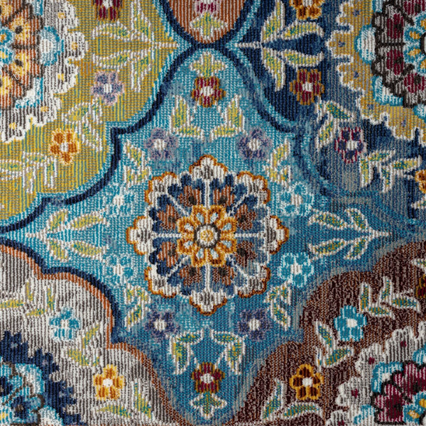 8' x 10' Blue Trellis Mosaic Area Rug