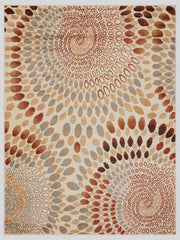 5' x 7' Cream and Brown Swirls Area Rug