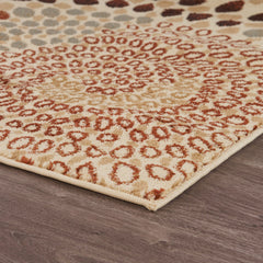 8' x 10' Cream and Brown Swirls Area Rug