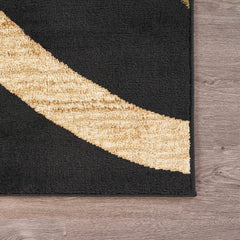 8' x 10' Black Abstract Geometric Area Rug