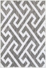 5' x 7' Gray Greek Key Pattern Area Rug