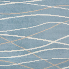 9' x 12' Blue Contemporary Waves Area Rug