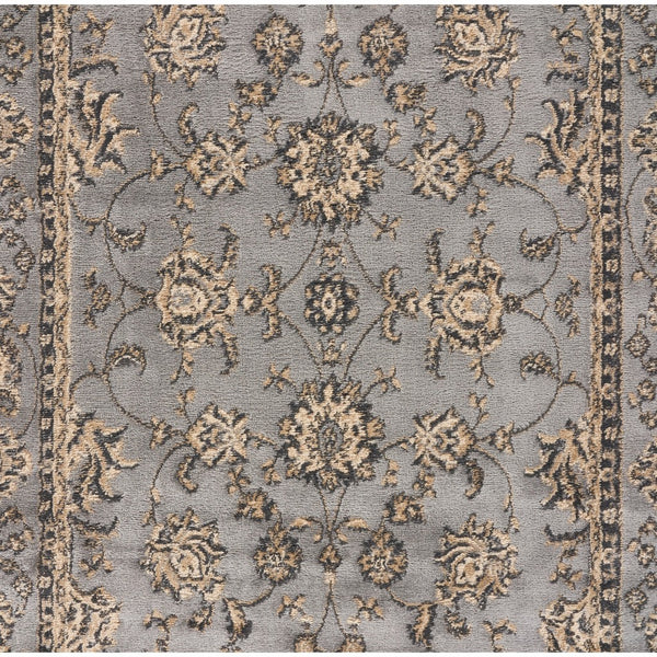 5' x 7' Gray Floral Vines Traditional Area Rug