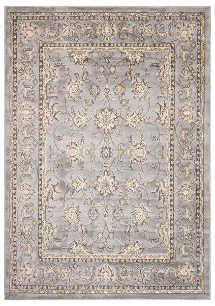 8' x 9' Gray Floral Vines Traditional Area Rug