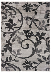 5' x 7' Gray Filigree Vines Area Rug
