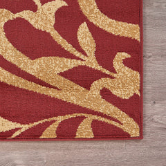 5' x 7' Red Filigree Vines Area Rug