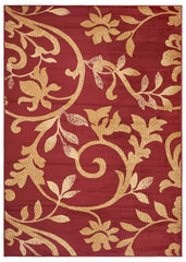 8' x 9' Red Filigree Vines Area Rug