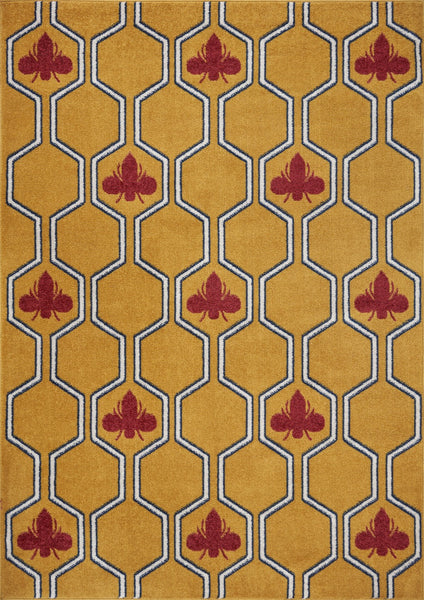 8' x 9' Yellow and Red Honey Bee Area Rug