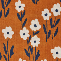 5' x 7' Orange and Ivory Flower Field Area Rug