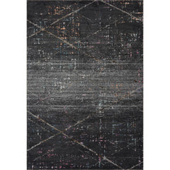 8' x 10' Distressed Black Abstract Area Rug