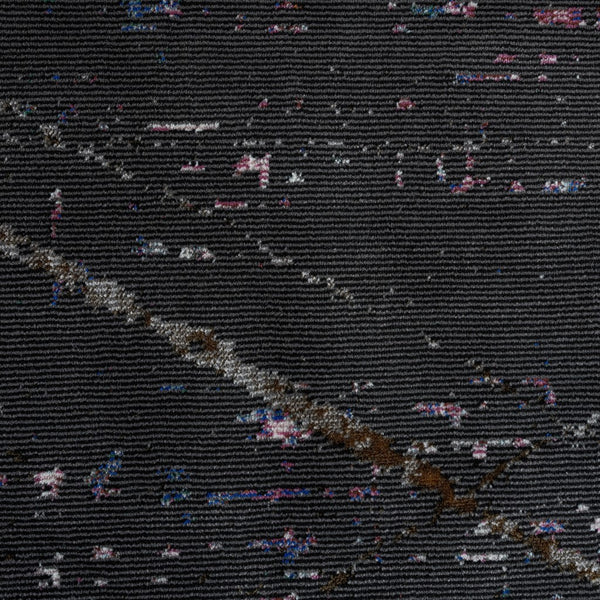 8' x 10' Distressed Black Abstract Area Rug