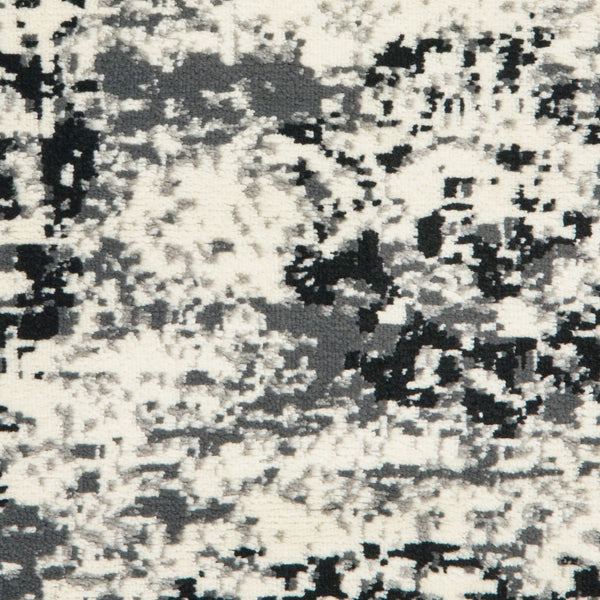 5' x 7' Black and White Abstract Area Rug