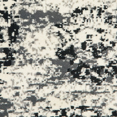 5' x 7' Black and White Abstract Area Rug