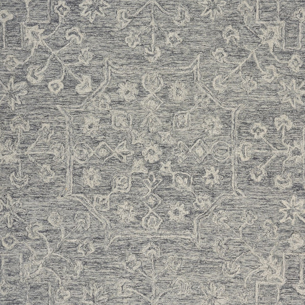 5' x 7' Gray Floral Finesse Area Rug