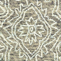 8' x 10' Khaki and White Damask Area Rug