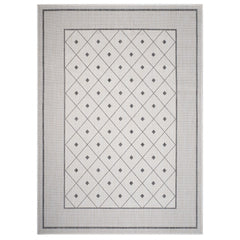 5' x 7' Gray Diamonds Indoor Outdoor Area Rug