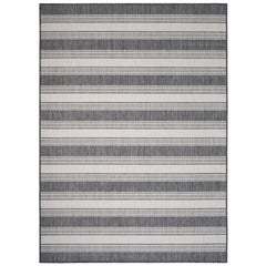 8' x 10' Gray Striped Indoor Outdoor Area Rug