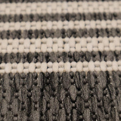 8' Round Gray Striped Indoor Outdoor Area Rug