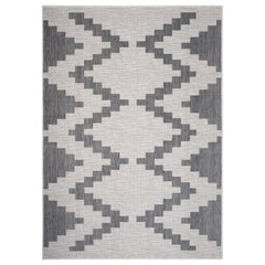 5' x 7' Gray Geometric Indoor Outdoor Area Rug