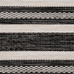 8' x 10' Gray Stripe Border Indoor Outdoor Area Rug