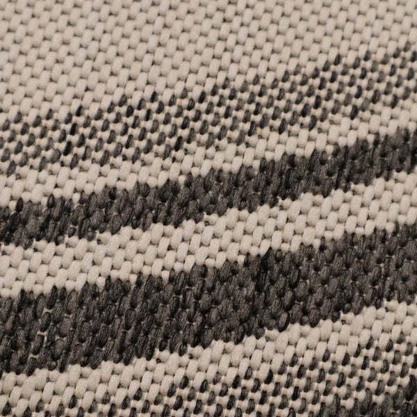 8' Round Black Framed Indoor Outdoor Area Rug