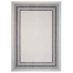8' x 10' Light Gray Framed Indoor Outdoor Area Rug