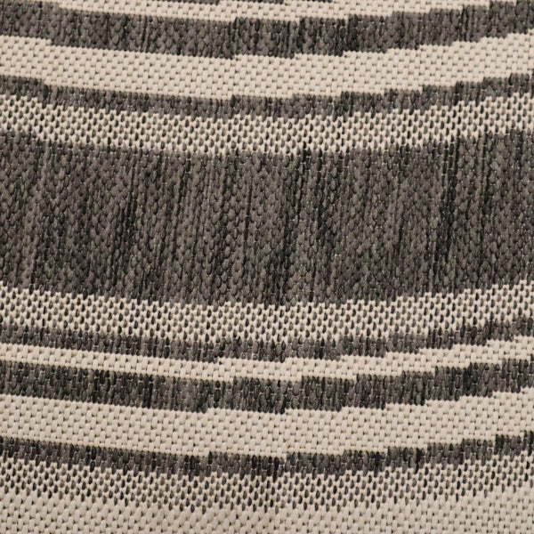 8' Round Cream Framed Indoor Outdoor Area Rug