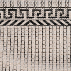 3' x 5' Gray Double Border Indoor Outdoor Area Rug