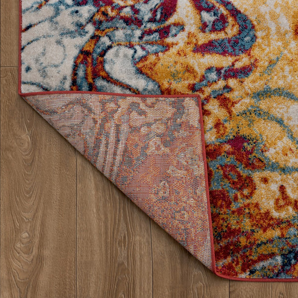 8' x 10' Brown and Blue Collision Area Rug