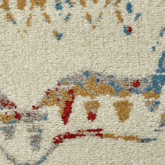 8' x 9' Cream Abstract Berber Pattern Area Rug