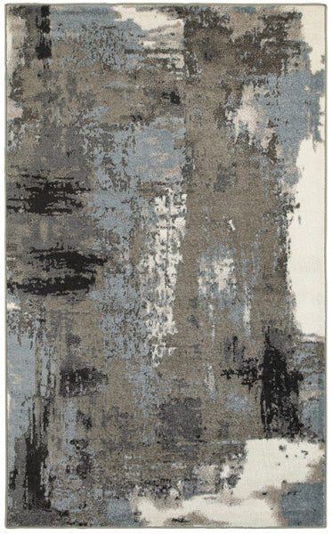 8' x 10' Gray Abstract Smudge Area Rug