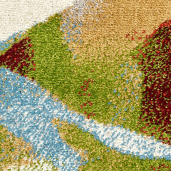 5' x 7' Red Abstract Radiant Area Rug